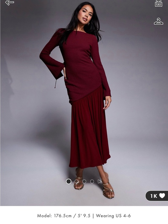 Daska Dresses & Skirts - Sleeve-Detail Maxi Dress in Burgundy